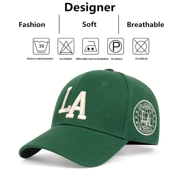 Unisex La Letter Embroidery Baseball Caps Spring and Autumn Outdoor Adjustable Casual Hats Sunscreen Hat - AliExpress - Image 6