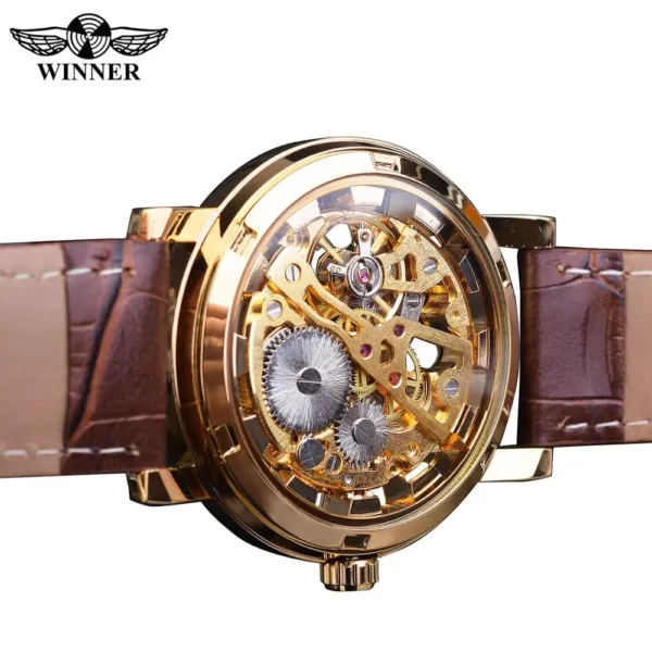 Winner Transparent Fashion Case Luxury Casual Design Leather Strap Mens Watches Top Brand Luxury Mechanical Skeleton Watch - AliExpress 1511 - Image 4