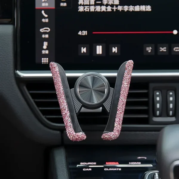 Car Phone Holder Diamond Crystal Car Air Vent Mount Clip Mobile Phone Holder Stand In Auto Bracket Interior Accessories Women - AliExpress 34 - Image 2