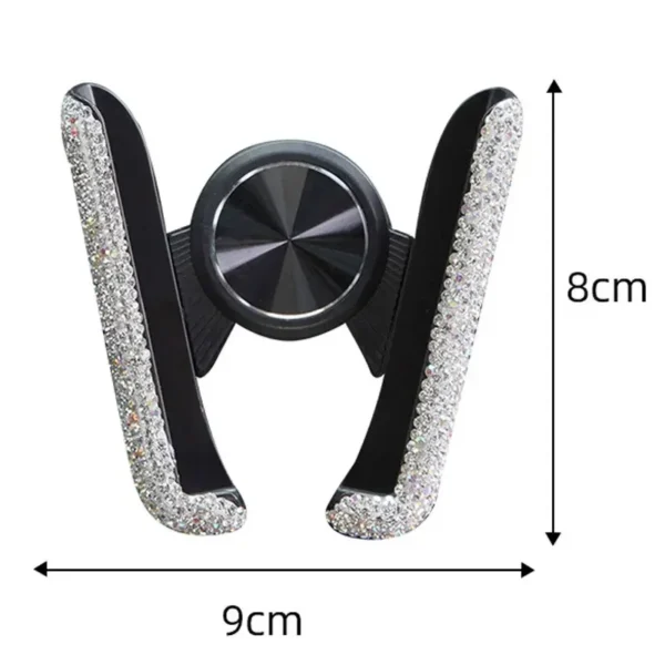 Car Phone Holder Diamond Crystal Car Air Vent Mount Clip Mobile Phone Holder Stand In Auto Bracket Interior Accessories Women - AliExpress 34 - Image 4