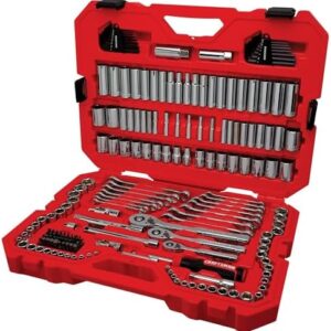 CRAFTSMAN Tool Set, 189 Piece Mechanics Tool Set, 1/4 ,3/8and 1/2 Inch Drive Socket Wrench Set with Thinner Ratchet, Steel 6 and 12point Sockets, Wrenches, Hex Keys and Specialty Bits (CMMT12134) : Tools & Home Improvement