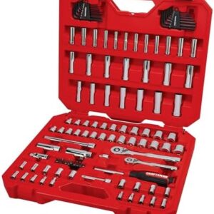 CRAFTSMAN Mechanics Tool Set 105 Pcs, Standard (SAE) and Metric with Case , 1/4 and 3/8 Inch Drive Car Tool Kit( CMMT12123) -